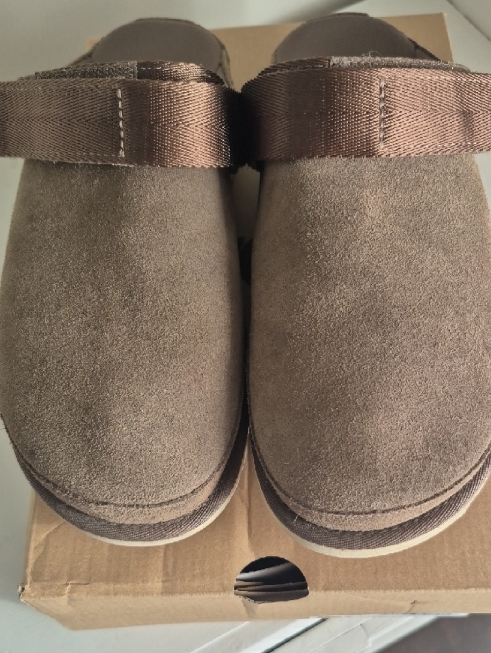 UGG Goldenstar Women's Suede Slip-On Clog in Hickory - Picture 2 of 5
